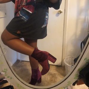 Urban Outfitters velvet boots